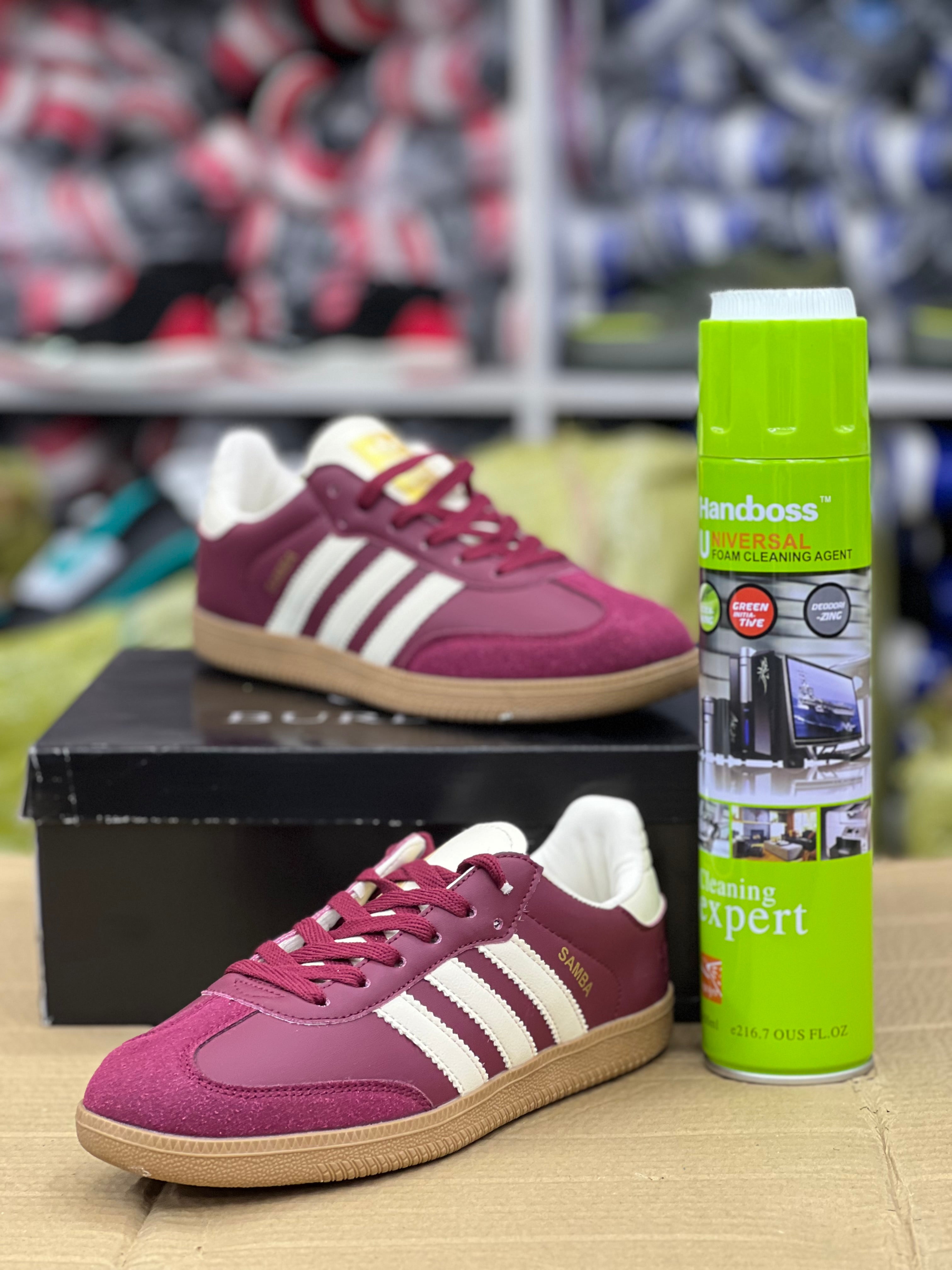 Adidas Samba Sneakers for Men & Women - Maroon/Cream Classic Leather Shoes | Casual Wear, Street Style & Everyday Comfort