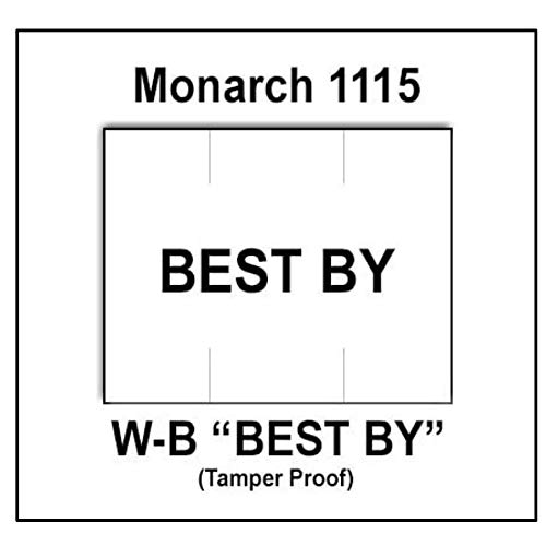 240,000 Monarch 1115 Compatible General Purpose Labels with Security Cuts - Full Case Includes 16 Ink Rollers for Price Guns - Perfect for Retail Pricing, Inventory Labeling & Warehouse Organization