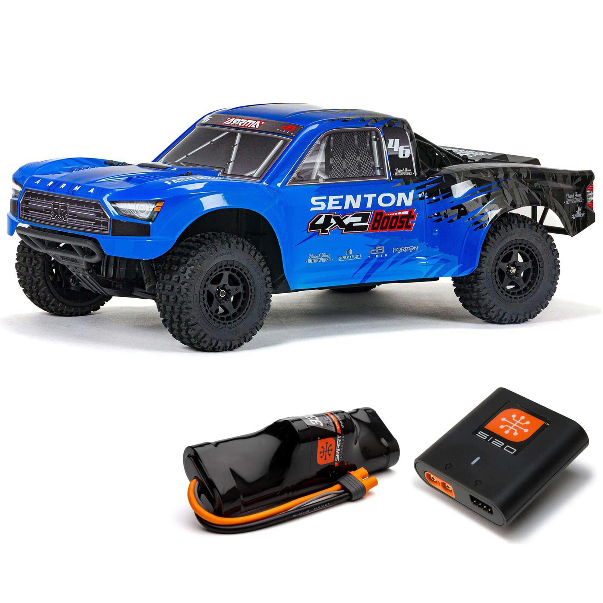 ARRMA 1/10 SENTON 4X2 Boost MEGA 550 Brushed Short Course RC Truck RTR with Battery & Charger - Blue (ARA4103SV4T2) | Ready-to-Race Off-Road RC Car for Adults & Kids | Perfect for Backyard Racing, Off-Road Adventures & RC Hobby Enthusiasts