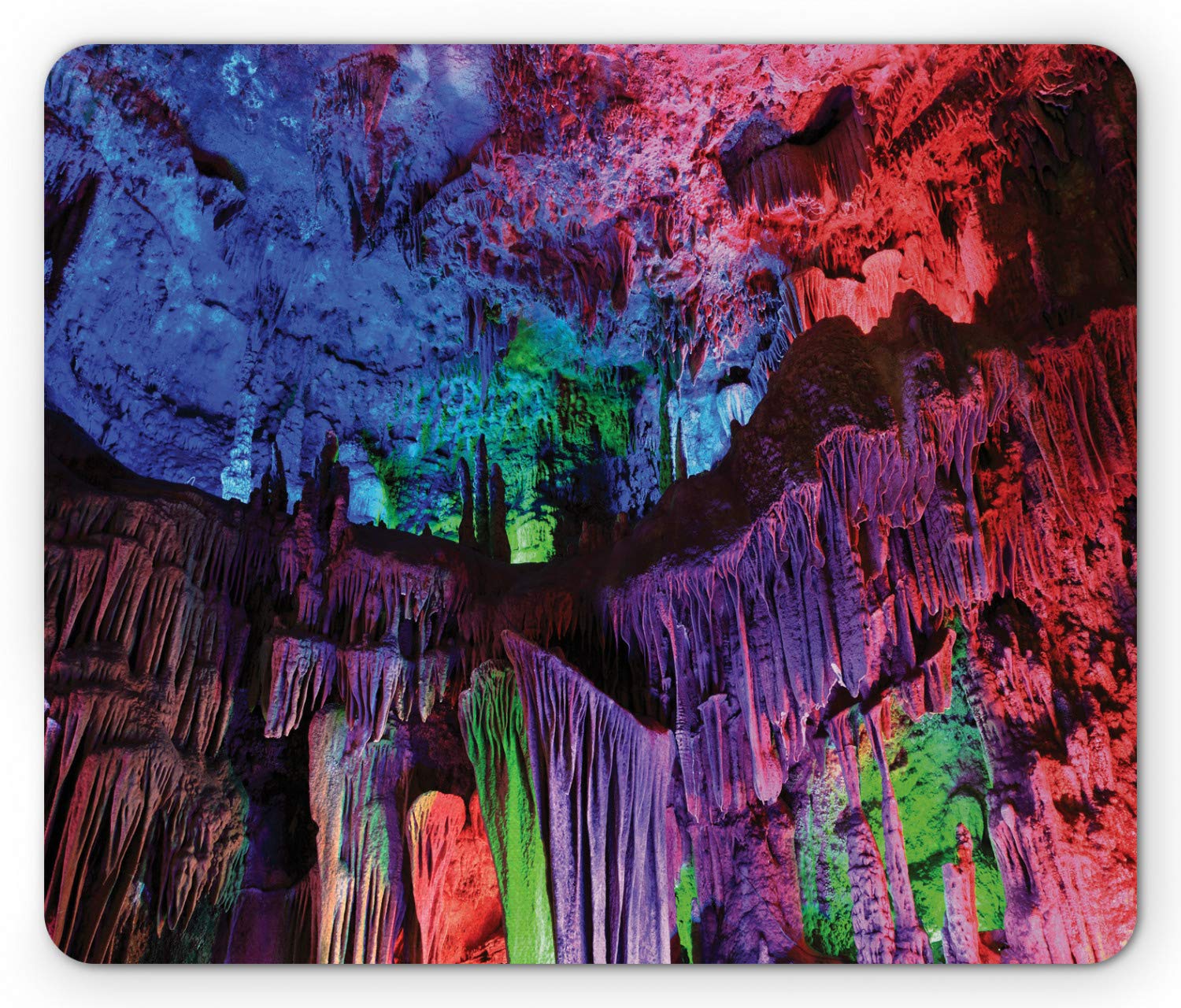 Ambesonne Rainbow Rock Formation Mouse Pad - Non-Slip Rubber Gaming Mousepad with Vibrant Colorful Design, Standard Size for PC & Laptop - Perfect for Office, Home & Gaming Setup