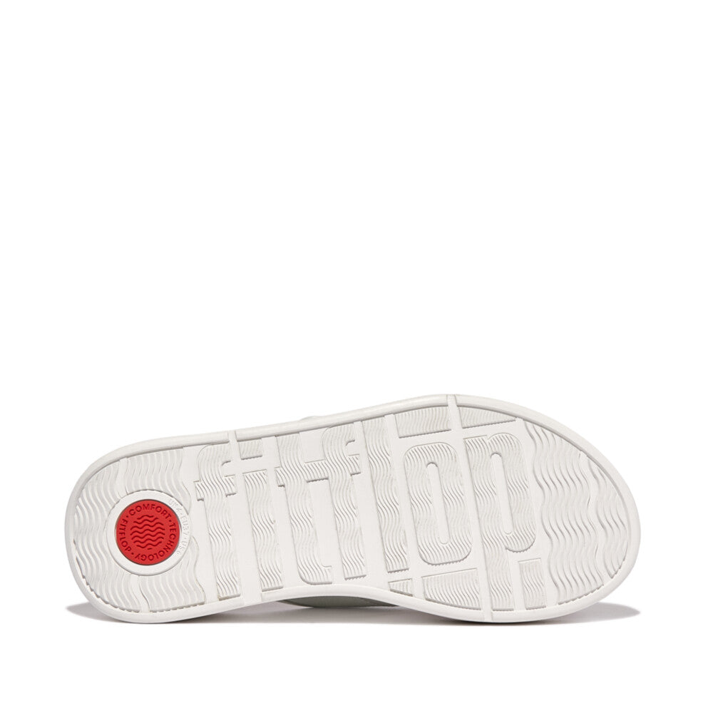 FitFlop F Mode Flatform Buckle Canvas Sandals for Women - Comfortable Walking Shoes in Seafoam Blue | Perfect for Beach, Vacation & Summer Outfits