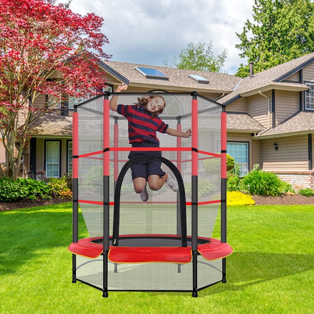 MINIKID 55-Inch Mini Trampoline for Adults & Kids - Indoor/Outdoor Fitness Rebounder with Handle for Exercise, Play & Cardio Workouts | US Fast Shipping | Perfect for Home Gym, Backyard Fun & Kids' Playroom