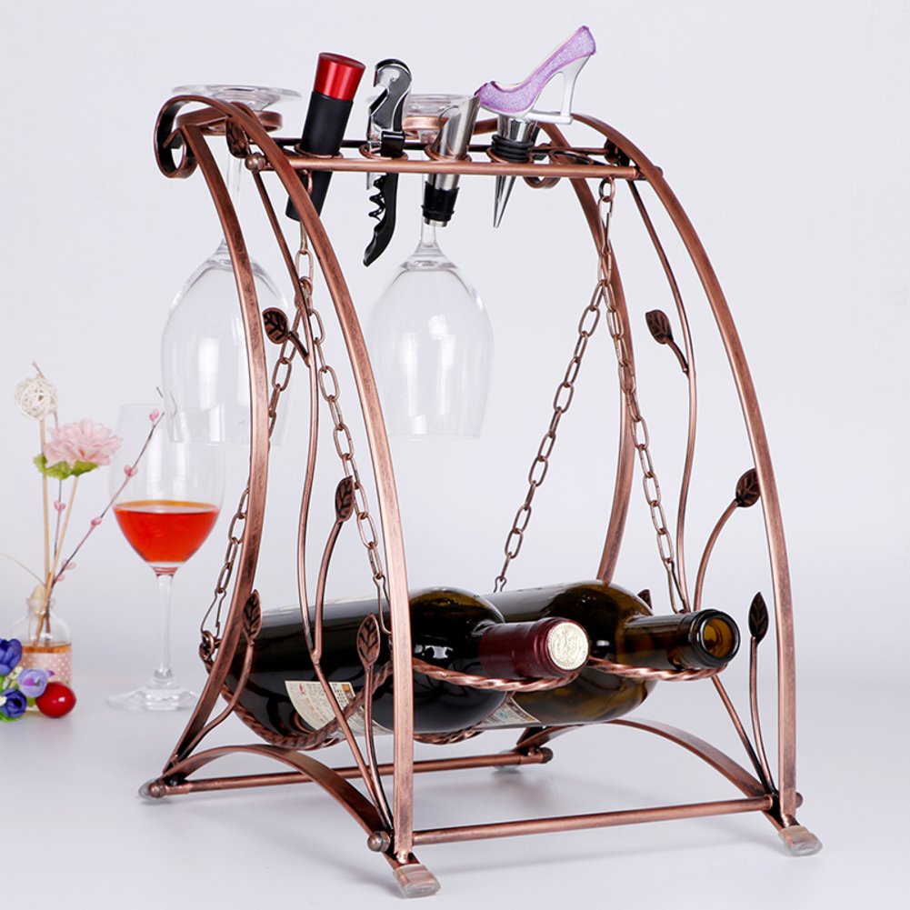 Premium Wine Glass Holder - Freestanding Stemware Storage Organizer & Display Stand (10x10x16 Inches / 26x25x41cm) for Kitchen, Bar, or Dining Room - Perfect for Wine Enthusiasts & Entertaining Guests