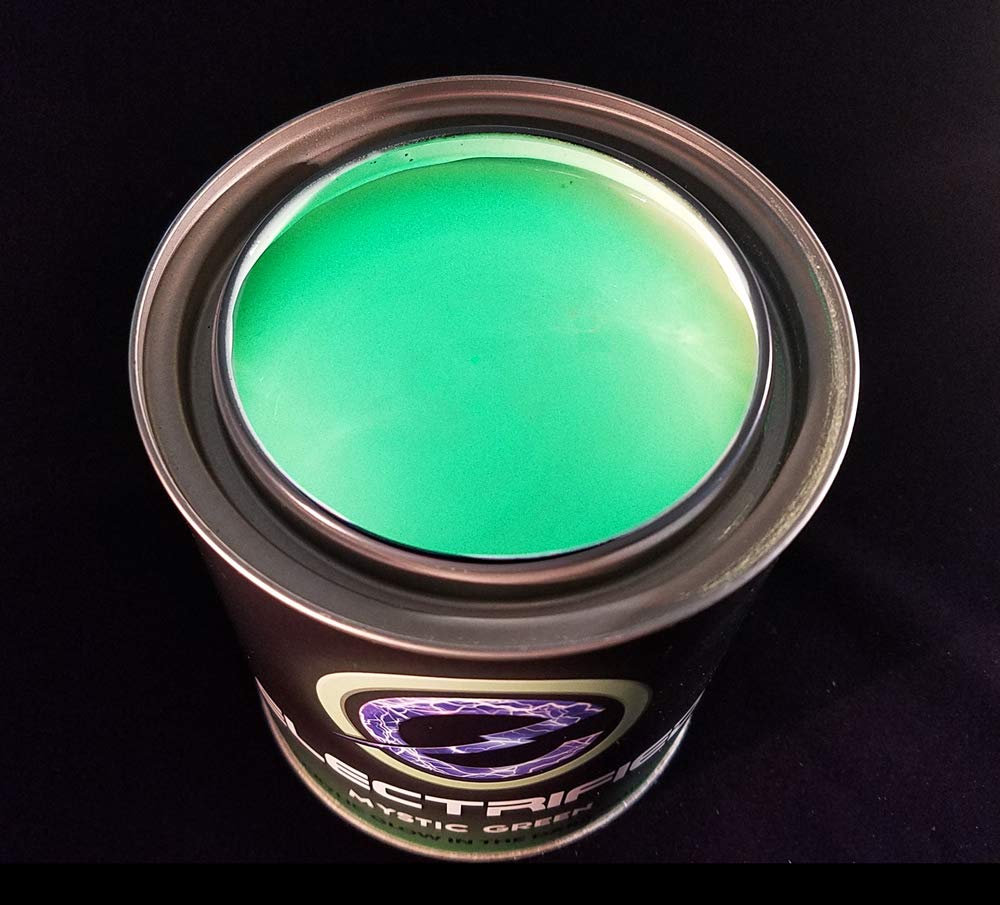 Glow in the Dark Paint - 32oz Mystic Green - Water-Based Acrylic Glow Paint for Art, Theater, Safety Signs & Halloween Decor - Professional Grade - Perfect for DIY Projects, Kids Crafts & Home Decor