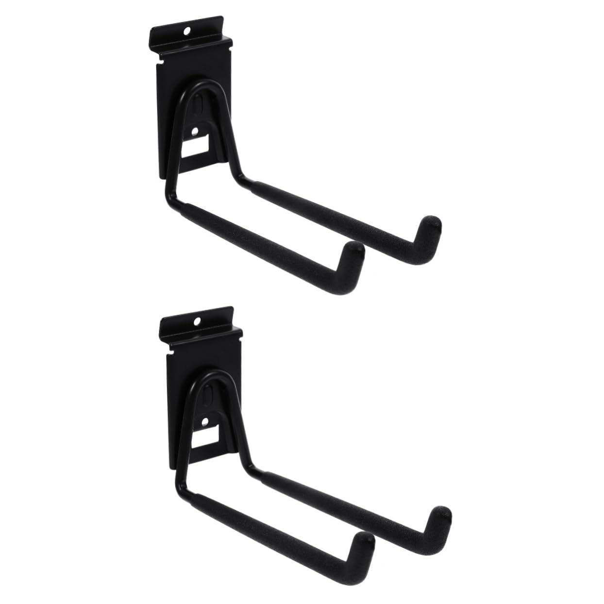 DOITOOL 2 Pack Heavy Duty Iron Hanging Hooks for Clothes, Hoses & Tools - Garage Storage, Closet Organization & Home Utility Hangers (Black)