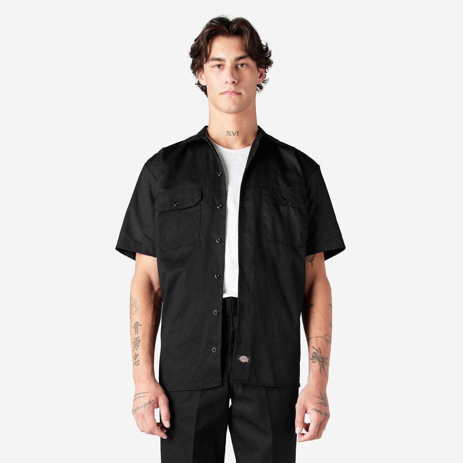 Dickies Men's Short Sleeve Work Shirt - Durable Cotton Button Down Shirt for Construction, Landscaping & Outdoor Work | Comfortable & Breathable Workwear