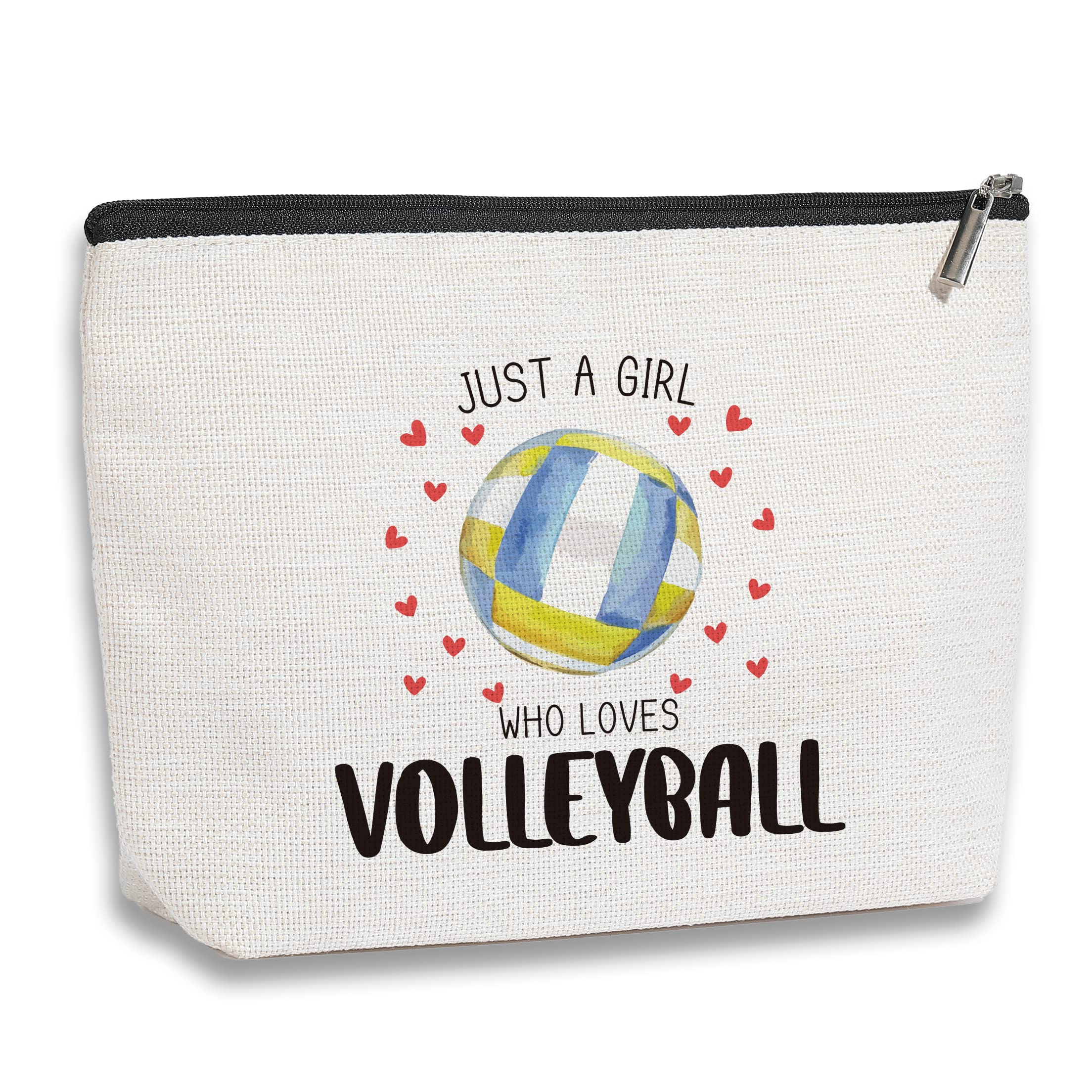 **Best Volleyball Gifts for Women - Inspirational Volleyball Player Gifts for Teams, Birthday Gifts for Her, Best Friend, Sister & Coworker - Volleyball Themed Makeup Bag - Perfect for Sports Lovers & Game Days**