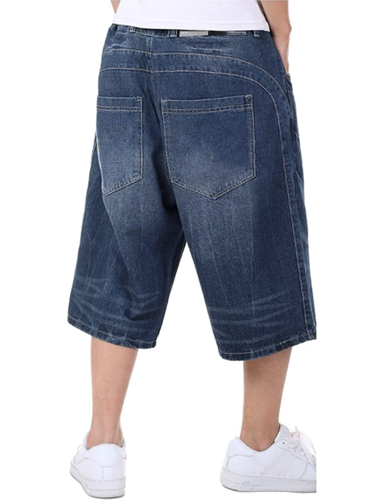 Kinghua Men's Baggy Jean Shorts - Loose Fit Casual Denim Shorts for Hip Hop & Skateboard | Perfect for Streetwear, Summer Outfits & Urban Fashion