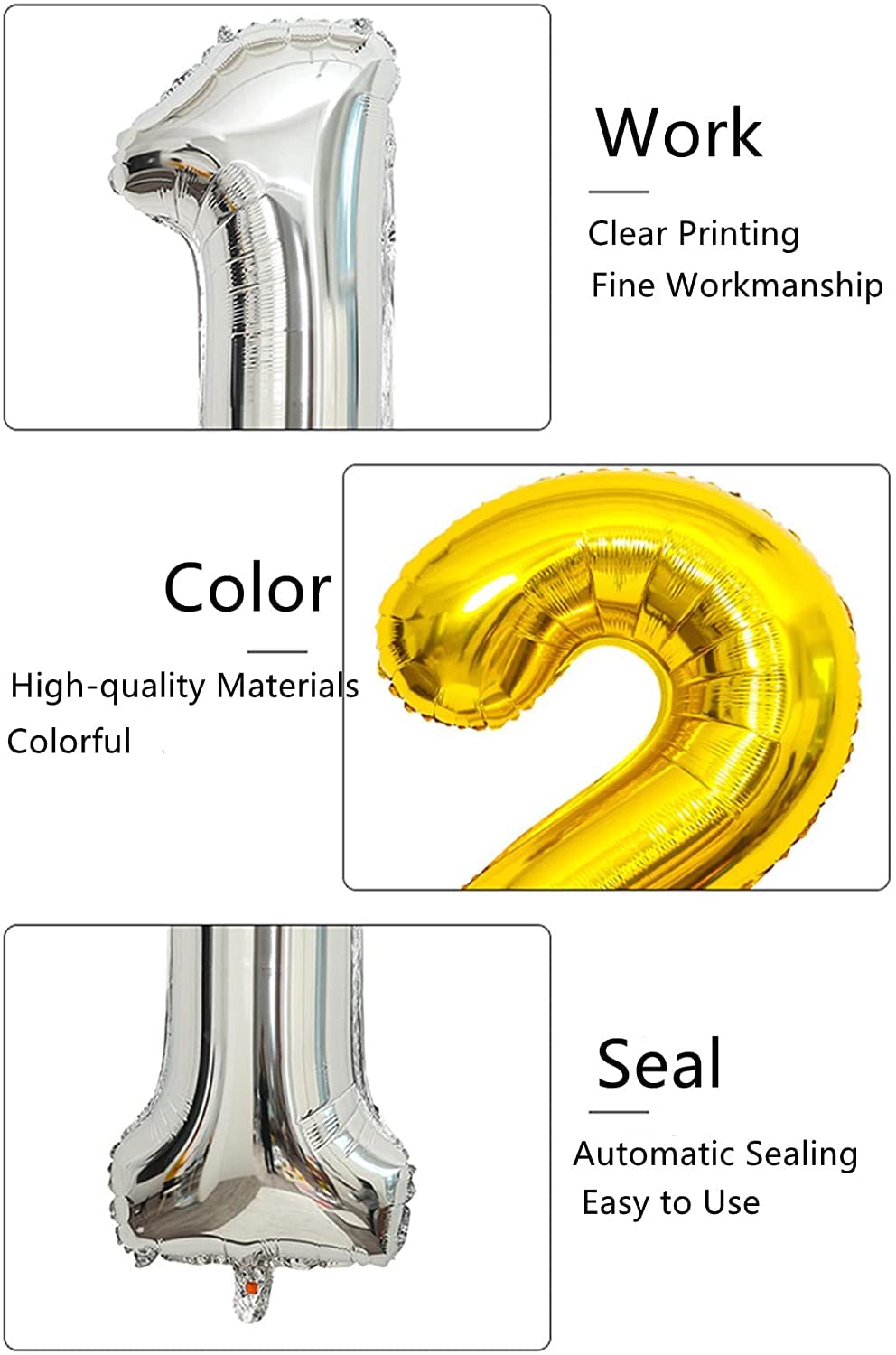 40 Inch Silver Number 42 Jumbo Foil Balloons for 42nd Birthday Party, Wedding Anniversary Decorations, Prom & Photo Props - Perfect for Milestone Celebrations, Gender Reveals & Special Event Decor