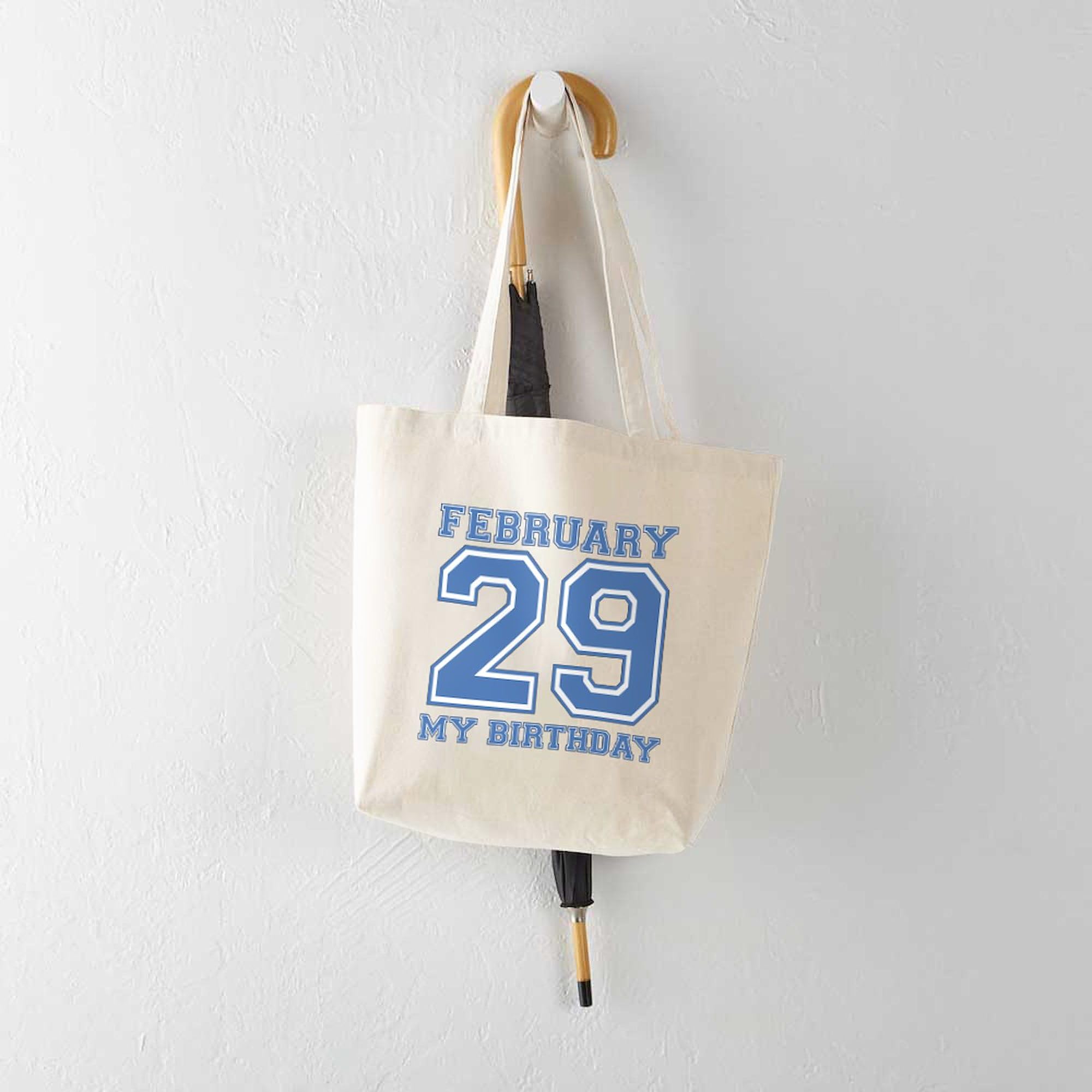 February 29 Birthday Tote Bag - Natural Canvas Reusable Shopping Bag for Leap Year Celebrations, Grocery Trips & Beach Outings