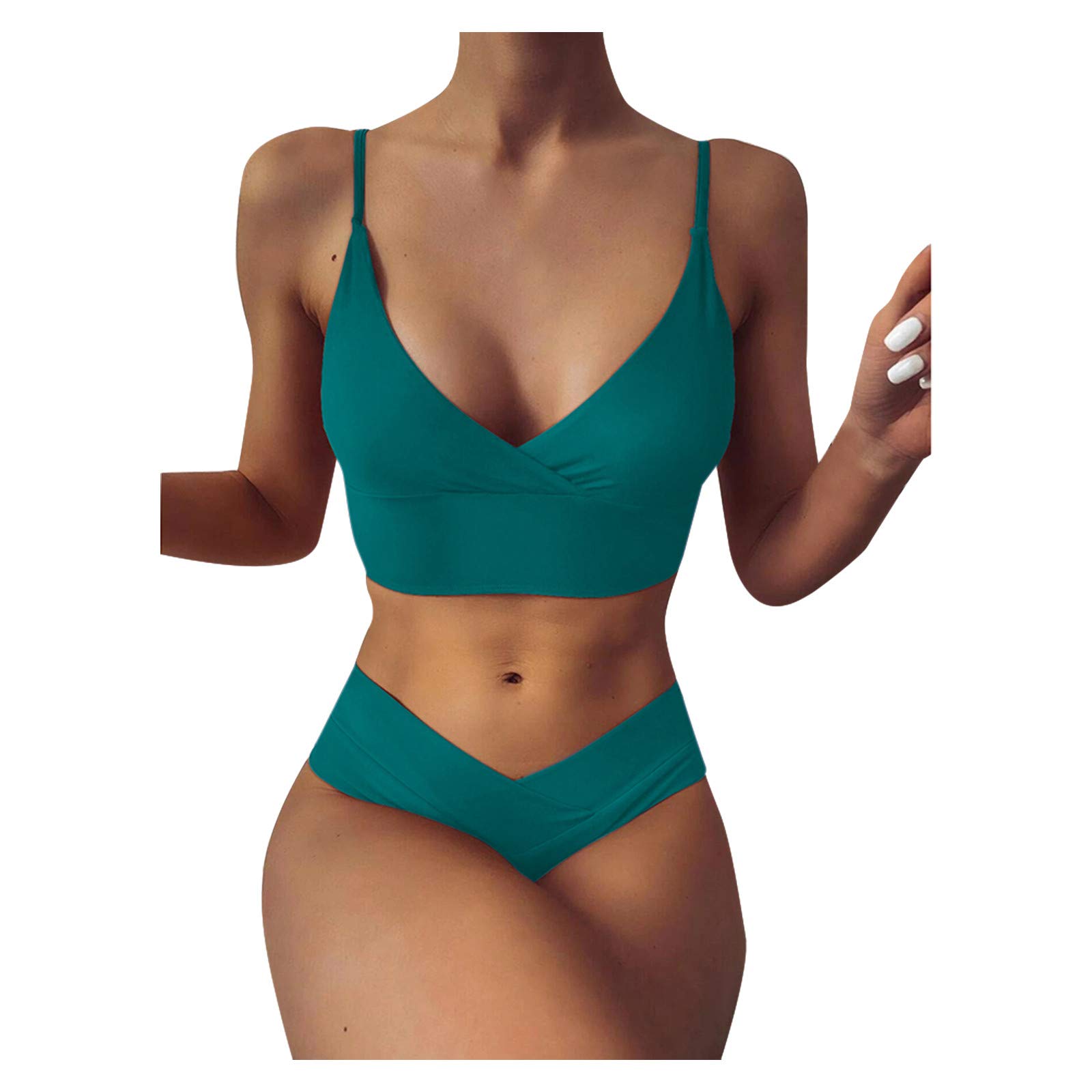 Women's Modest Swimwear Set - Bandeau Bikini Top & Brazilian Boy Shorts Bottoms for Beach, Pool & Summer Vacation