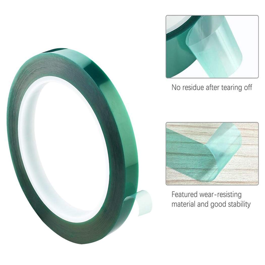 High-Temperature 2 Mil Polyester Tape with Silicone Adhesive - 3.5 Mil Thickness PET Tape for Powder Coating & E-Coating (6 Rolls, 2