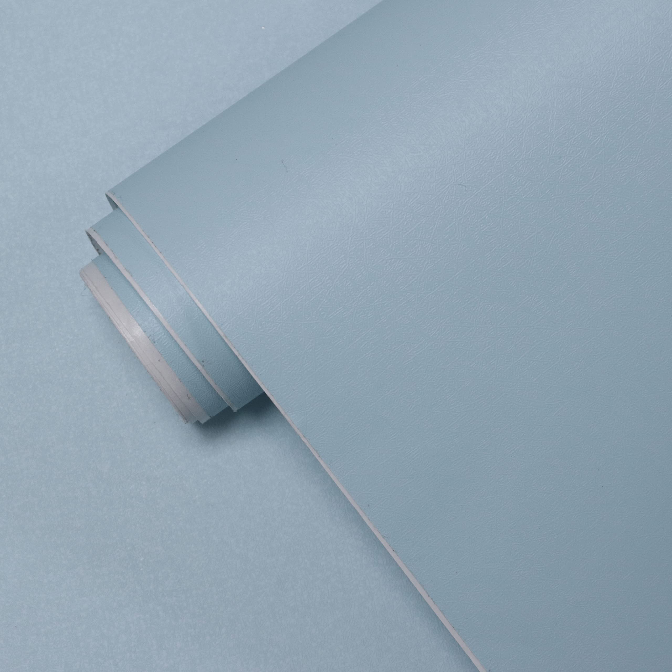 Yasinet 17.7x393.7 Inch Blue Peel and Stick Wallpaper - Waterproof Self-Adhesive Removable Contact Paper for Bedroom Walls, Kitchen, Bathroom & Furniture Decoration - Solid Blue Vinyl Film Wall Covering