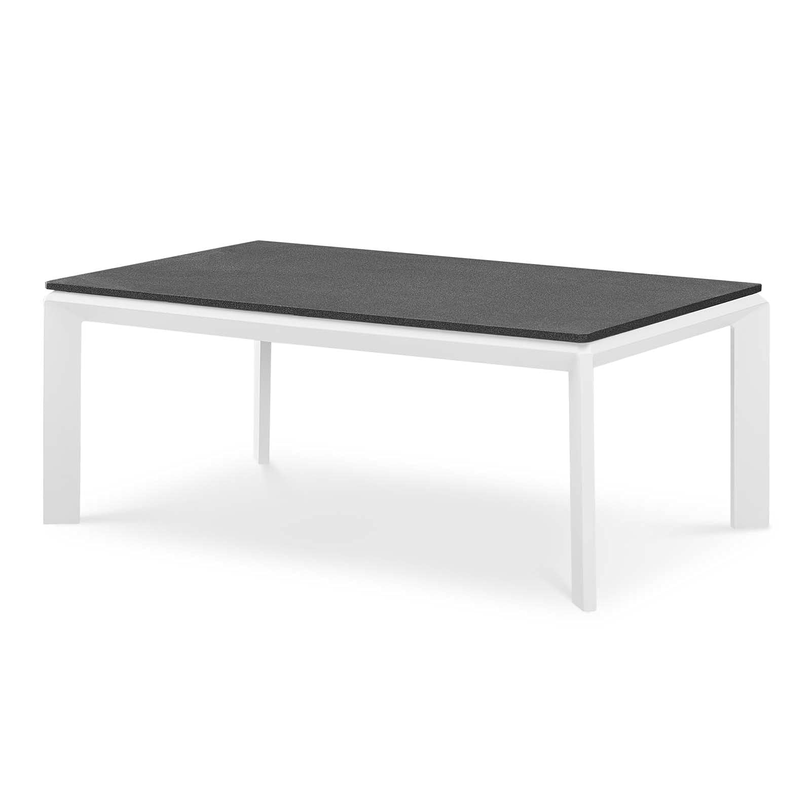 Modern White Aluminum Rectangular Coffee Table - Outdoor Patio, Balcony, Cafe & Bistro Lounge Furniture for Relaxing & Entertaining