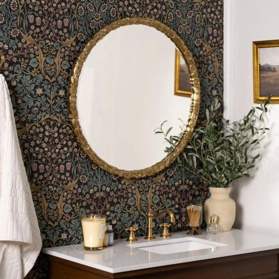 Florette Mirror - Elegant Decorative Wall Mirror for Home & Office Decor | Perfect for Living Room, Bedroom, Bathroom & Entryway