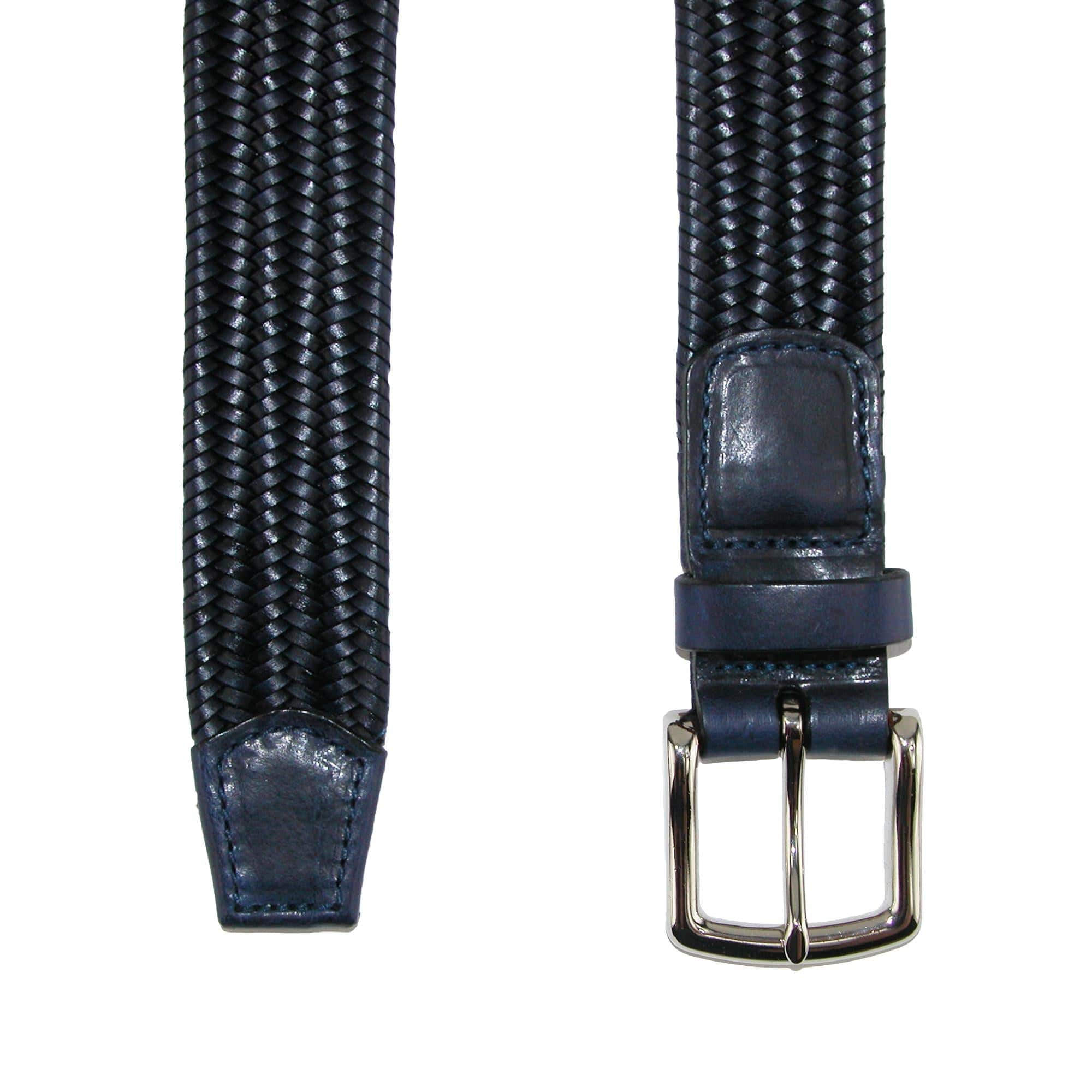 CrookhornDavis Men's Daytona Braided Leather Stretch Belt - Adjustable Comfortable Dress Belt for Casual & Formal Wear | Perfect for Office, Wedding & Everyday Use