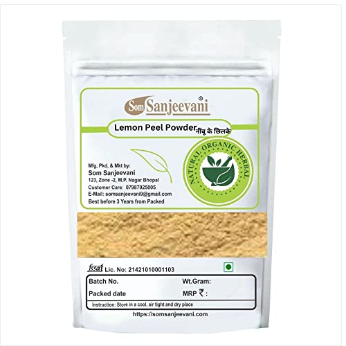 Organic Lemon Peel Powder for Skin Care, Face, Body & Hair - 100g Natural Exfoliant & Brightening Treatment - DIY Beauty Recipes for Glowing Skin & Healthy Hair