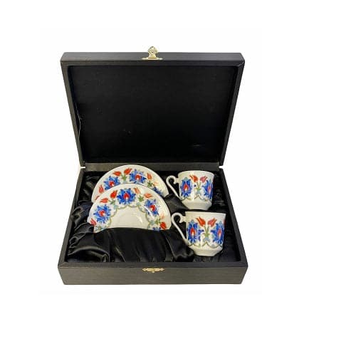 Hand-Painted Turkish Coffee Cups Set of 2 - Authentic Ceramic Espresso Cups for Home & Gifts | Perfect for Turkish Coffee, Espresso & Tea Lovers