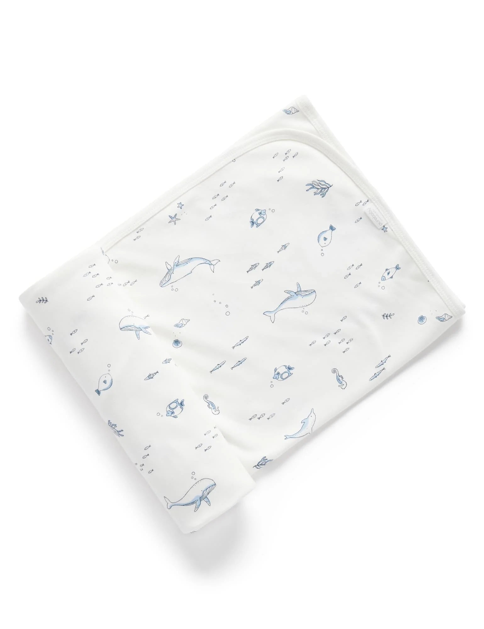 Purebaby Organic Bunny Rug Wrap - Soft & Cozy Baby Blanket for Newborns & Toddlers - Perfect for Nursery, Swaddling, and Photo Shoots - Nautical Theme