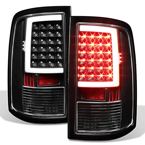 AKKON Black LED Tube Tail Lights Lamps Pair for 2009-2018 Dodge Ram 1500 2500 3500 - Durable & Bright Replacement Lights for Enhanced Night Visibility (Perfect for Off-Roading, Towing & Night Driving)