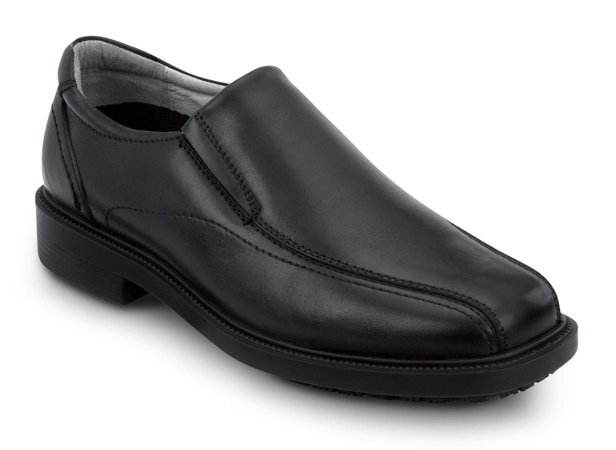 SR Max Brooklyn Men's Black Twin Gore Dress Style Soft Toe Slip Resistant Work Shoes - Comfortable & Durable for Office, Construction & Outdoor Work
