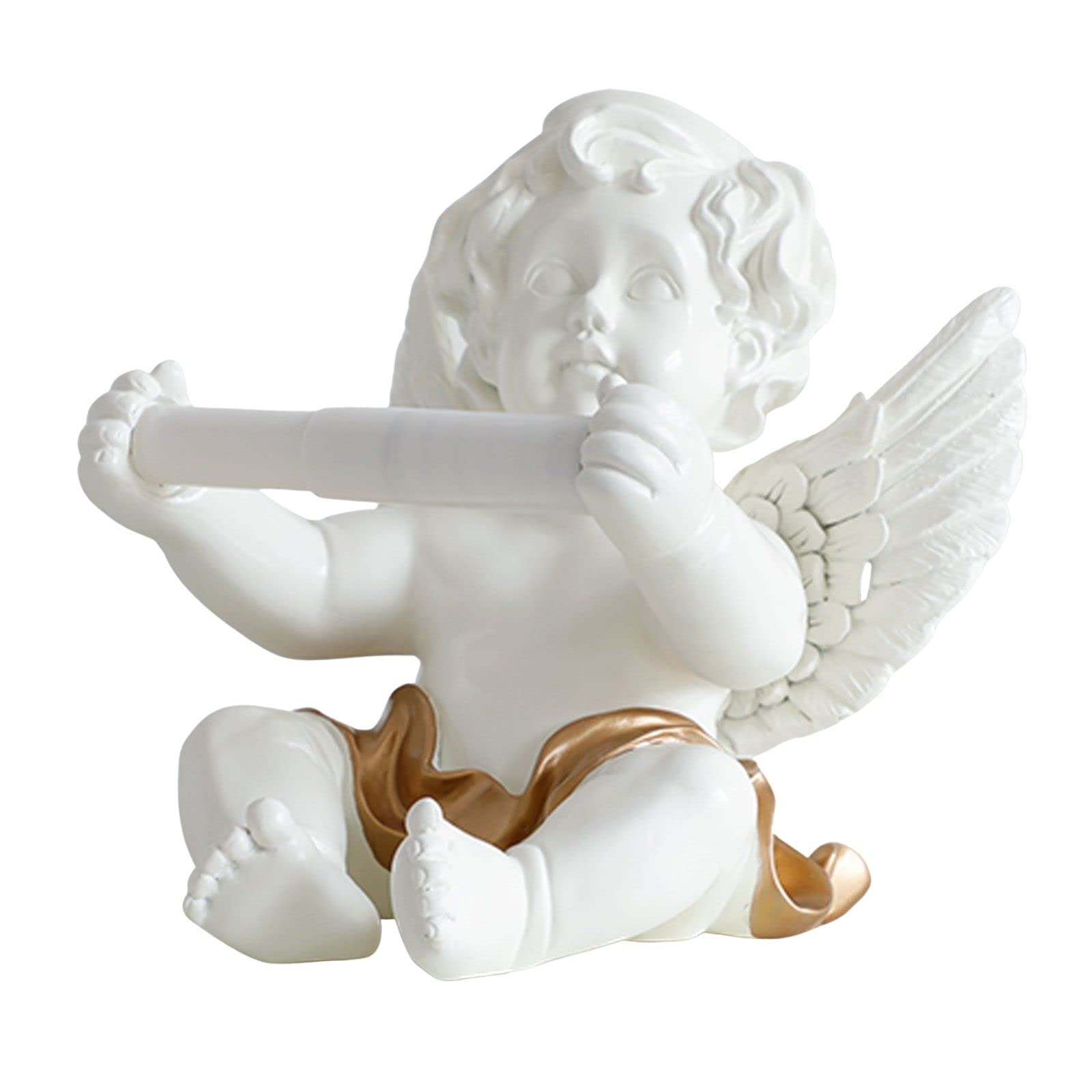 WANZPITS Gold Angel Boy Toilet Paper Holder - Decorative Bathroom & Kitchen Towel Stand - Unique Housewarming Gift for Home Decor, Office Desk, Wedding & Baby Shower Present