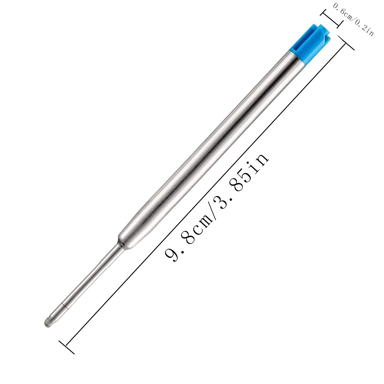 Obacle 1.0mm Medium Point Ballpoint Pen Refills - 10 Pack Blue Ink Refills for Smooth Writing (3.85inch/9.8cm) - Perfect for Office, School & Everyday Use
