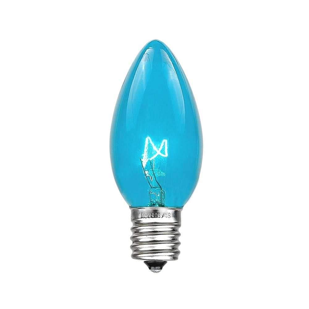 C9 Teal Incandescent Christmas String Lights - 100 ft Outdoor Holiday Lights with White Wire for Roofline, Trees & Home Decor | Durable Christmas Bulbs for Festive Indoor/Outdoor Use