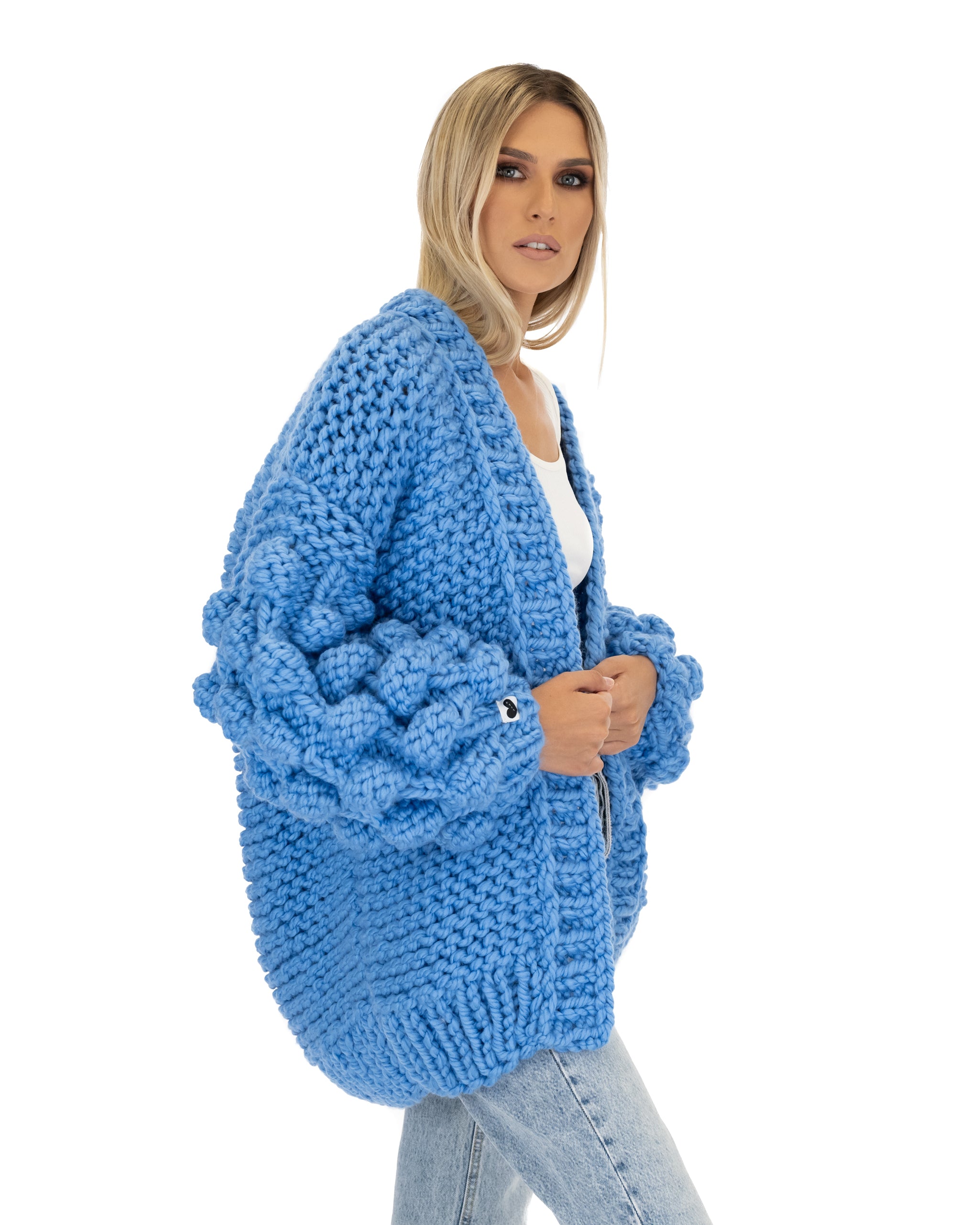 Stylish Bubble Sleeve Cardigan for Women - Soft Knit Open Front Sweater | Perfect for Office, Date Night & Casual Outfits