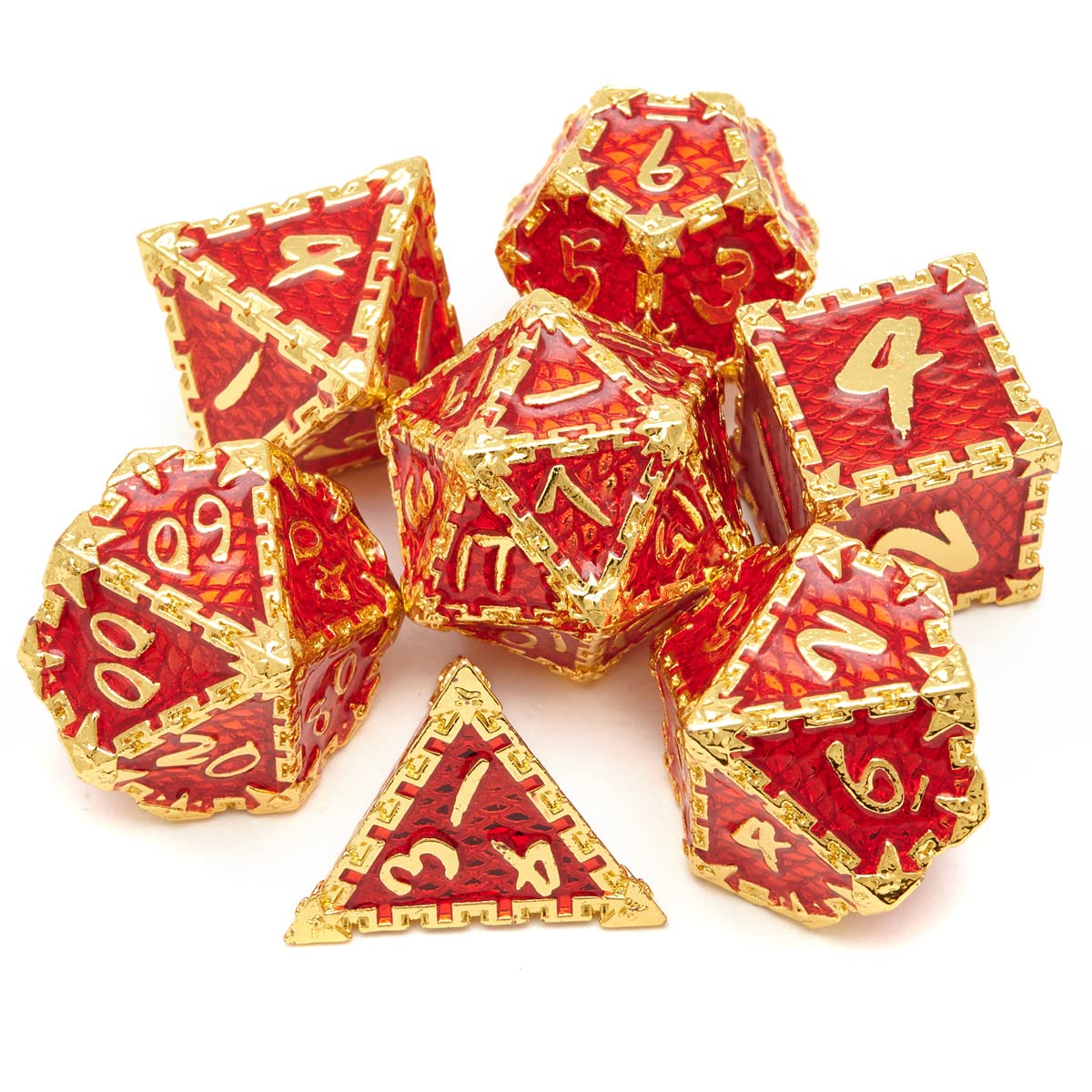 Premium Metal Dice Set for D&D - 7-Piece Polyhedral RPG Dice (D20, D12, D10, D8, D6, D4) - Perfect for Dungeons & Dragons, Pathfinder & Tabletop Roleplaying Games - Great Gift for Gamers & Fantasy Lovers