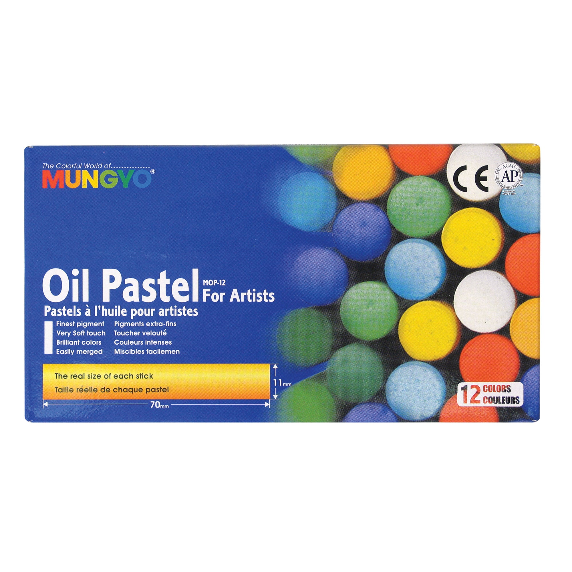 12 Pack Professional Oil Pastels for Artists - Vibrant Colors, Non-Toxic & Blendable - Perfect for Drawing, Sketching & Mixed Media Art Projects