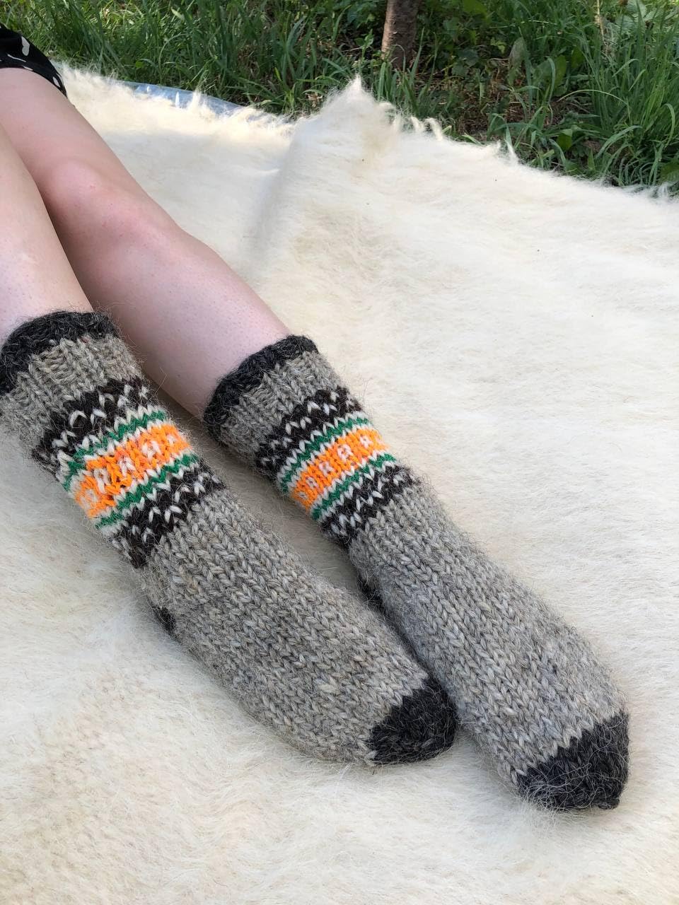 Premium Grey Wool Socks for Women (US 5-5.5) - Hand Knitted Thick Winter Socks, Organic Merino Wool, Extra Warm Bed Socks - Perfect for Cold Weather, Home Comfort & Outdoor Activities