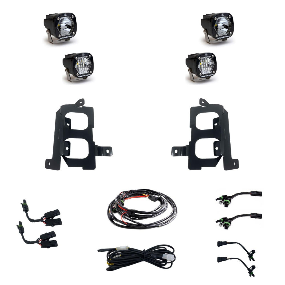 2022 GMC 2500/3500 Baja Designs Dual S1 Fog Light Pocket Kit - High-Performance LED Off-Road Lighting for Trucks | Perfect for Night Driving & Off-Road Adventures
