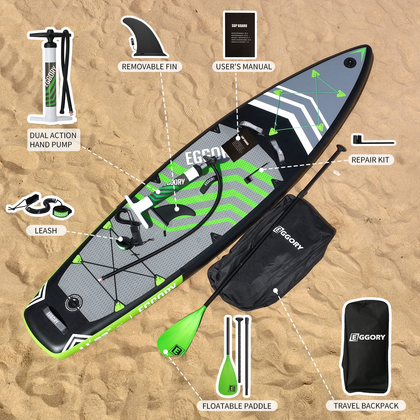 Inflatable Stand Up Paddle Board with Full Accessories - 335 x 81 x 15cm, Max 170kg Capacity - SUP Board for Yoga, Fishing & Family Water Sports