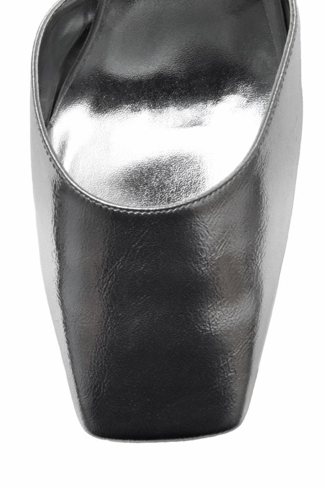 Jeffrey Campbell Women's Ovr_N_Out Silver Metallic Platform Boots - Stylish & Comfortable for Night Out, Party & Casual Wear