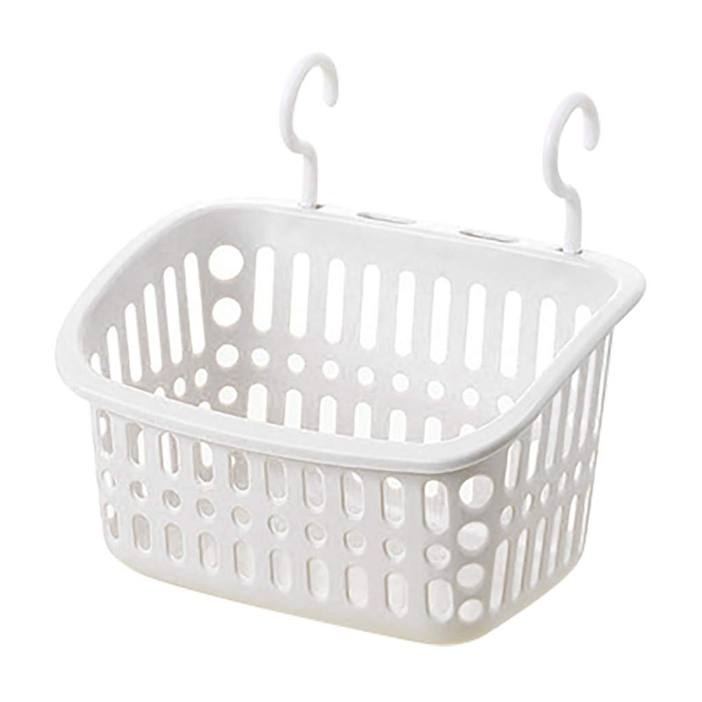 Plastic Hanging Shower Caddy with Hook - Space Saving Bathroom Organizer for Shampoo, Soap & Toiletries - Perfect for Dorm, Kitchen Pantry & Cabinet Door Storage (Black) - Ideal for Small Bathrooms & Closet Organization
