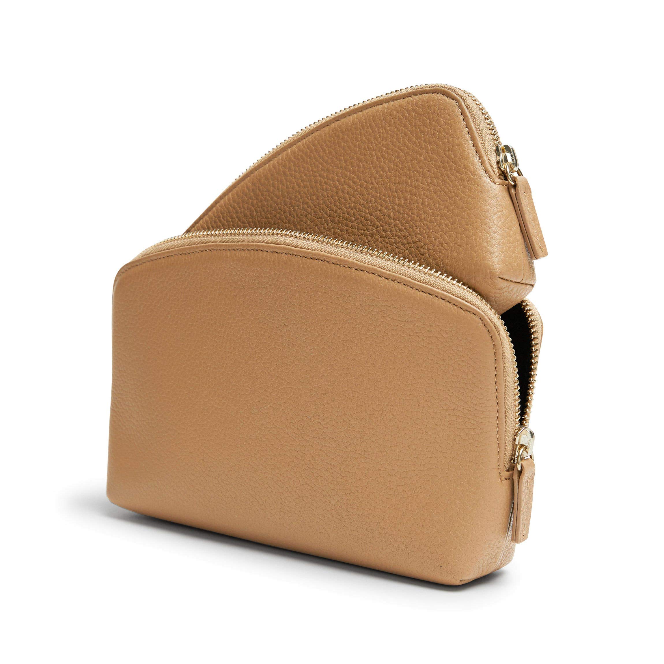 Premium Leather Makeup Bag Set for Women - Small & Medium Cosmetic Organizer Pouch | Travel, Gym & Everyday Essentials Storage
