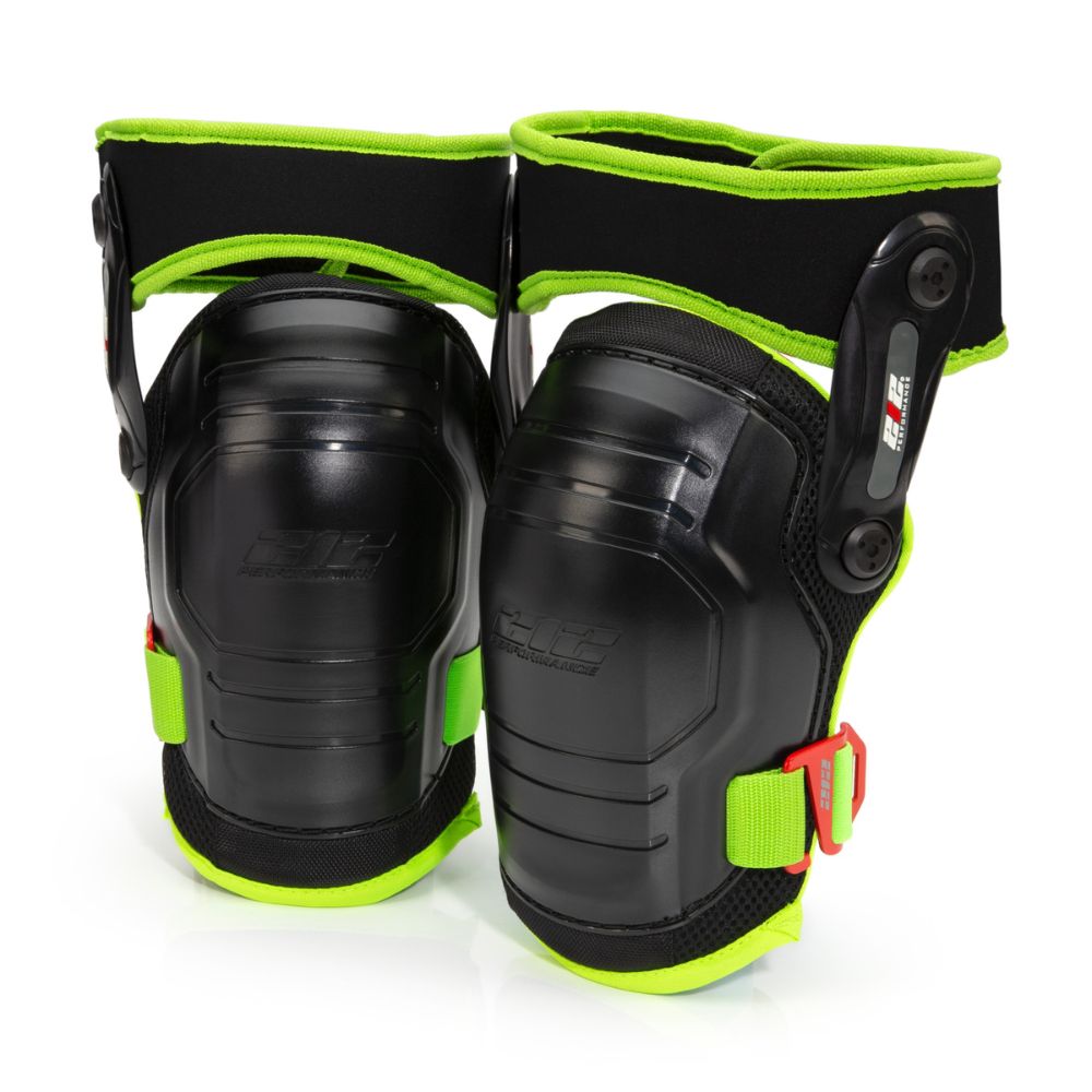212 Performance GTSKP 88 Breathable Mesh Gel Core Foam Knee Pads with Upper Thigh Support - Green | Comfortable Protective Gear for Running, Cycling, Workouts & Construction Work