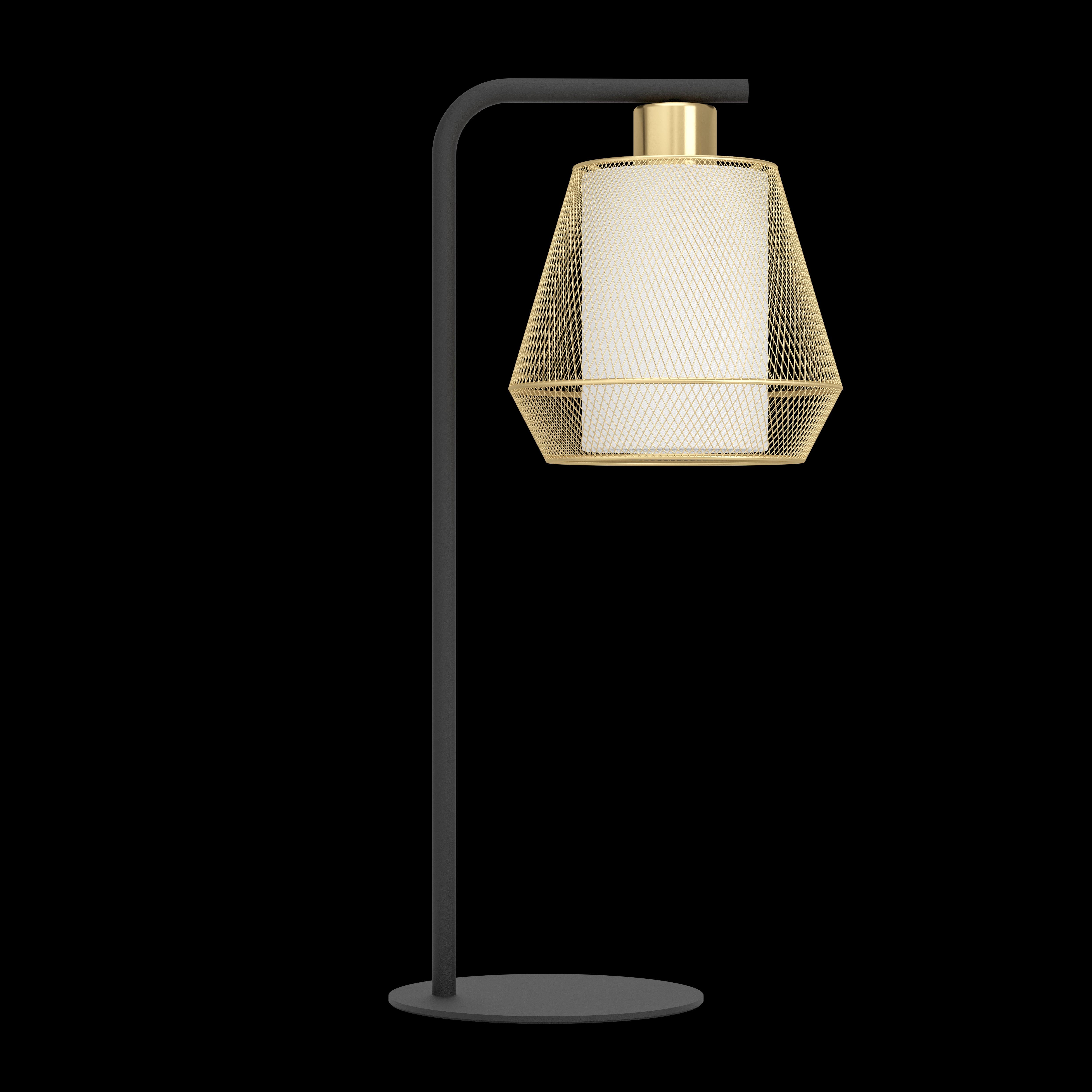 Eglo Ciudadela Black & Brass Wire Shade Table Lamp - Modern Industrial Lighting for Living Room, Bedroom & Office Decor
