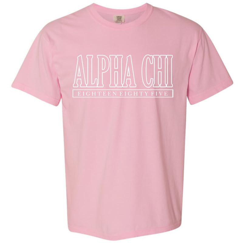 Alpha Chi Omega Comfort Colors T-Shirt | Sorority Graphic Tee for Women | Soft Cotton Crewneck Shirt | Perfect for Greek Life Events, College Campus Wear & Sisterhood Activities