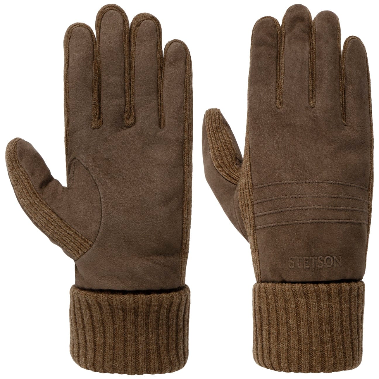 Stetson Bodalen Nubuck Leather Gloves for Men - Premium Winter Driving & Outdoor Gloves - Warm, Durable & Stylish for Cold Weather, Motorcycle Riding & Snow Activities