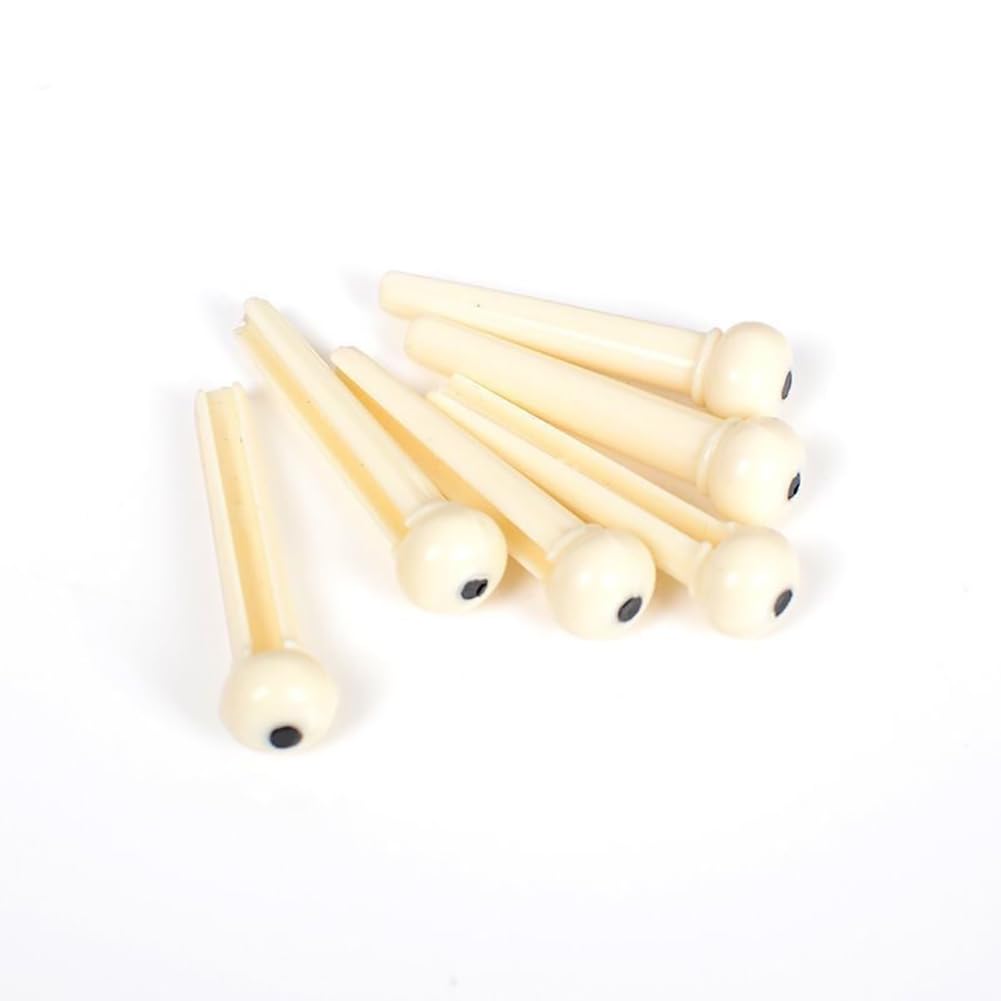 100 Pcs Plastic Acoustic Guitar Bridge Pins - Replacement End Pins for Guitar Strings, Tuning Pegs & String Holders - Perfect for Guitar Repair, Maintenance & DIY Projects