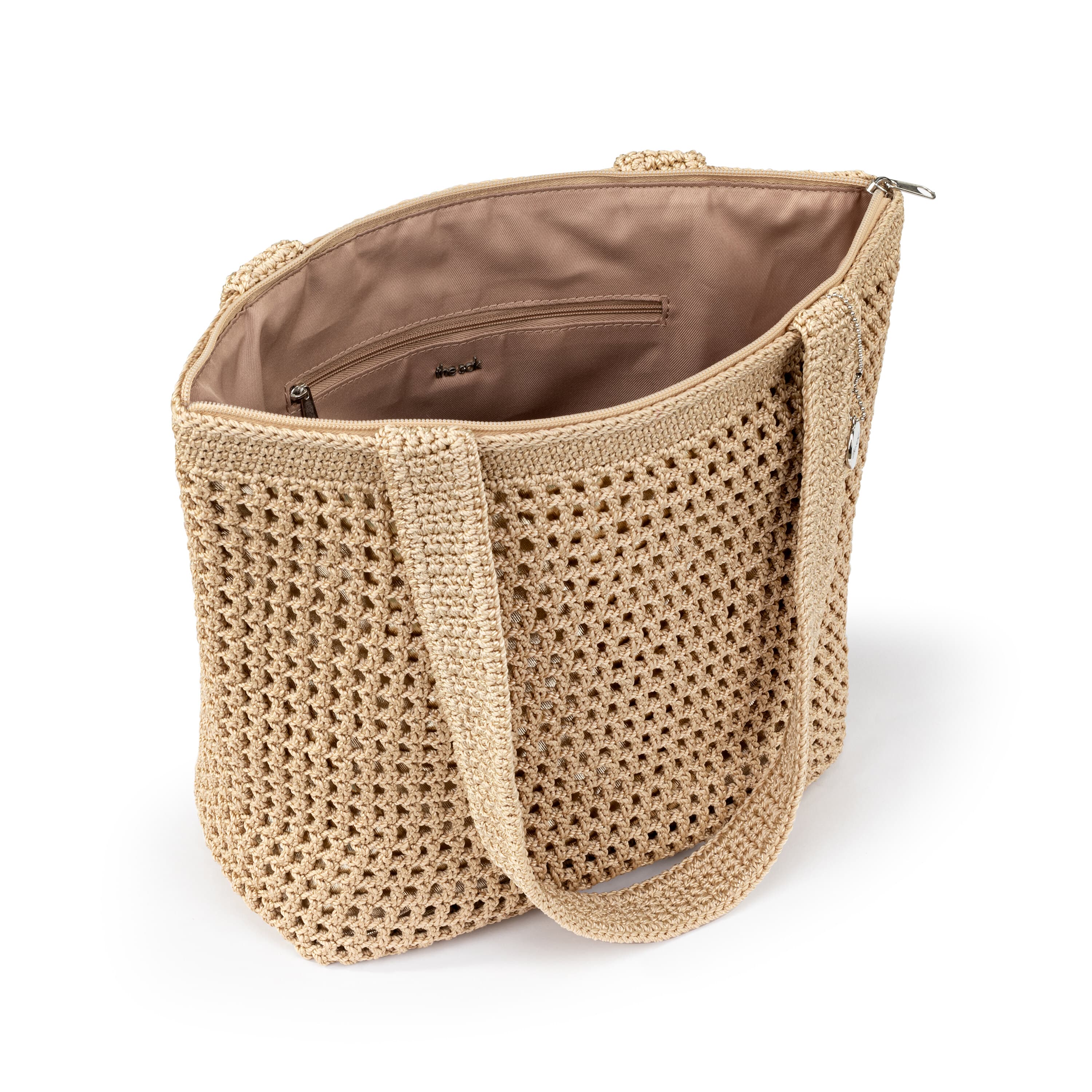 Handmade Crochet Bamboo Tote Bag with Gold Accents - Stylish & Eco-Friendly Casual Purse for Women - Perfect for Shopping, Beach, and Everyday Use