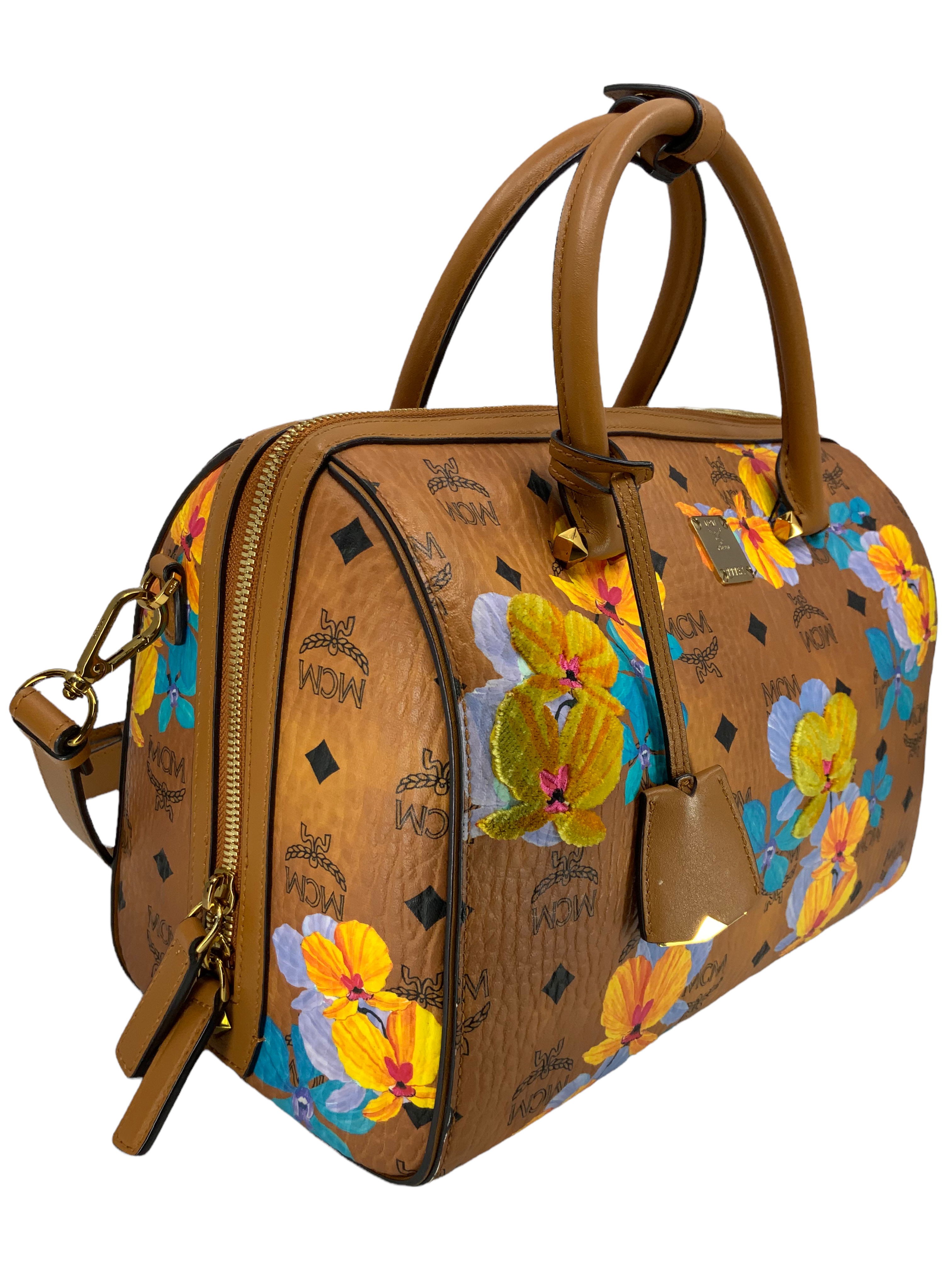 MCM Boston Coated Canvas Bowler Bag for Women | Stylish Designer Handbag | Perfect for Work, Travel & Everyday Use