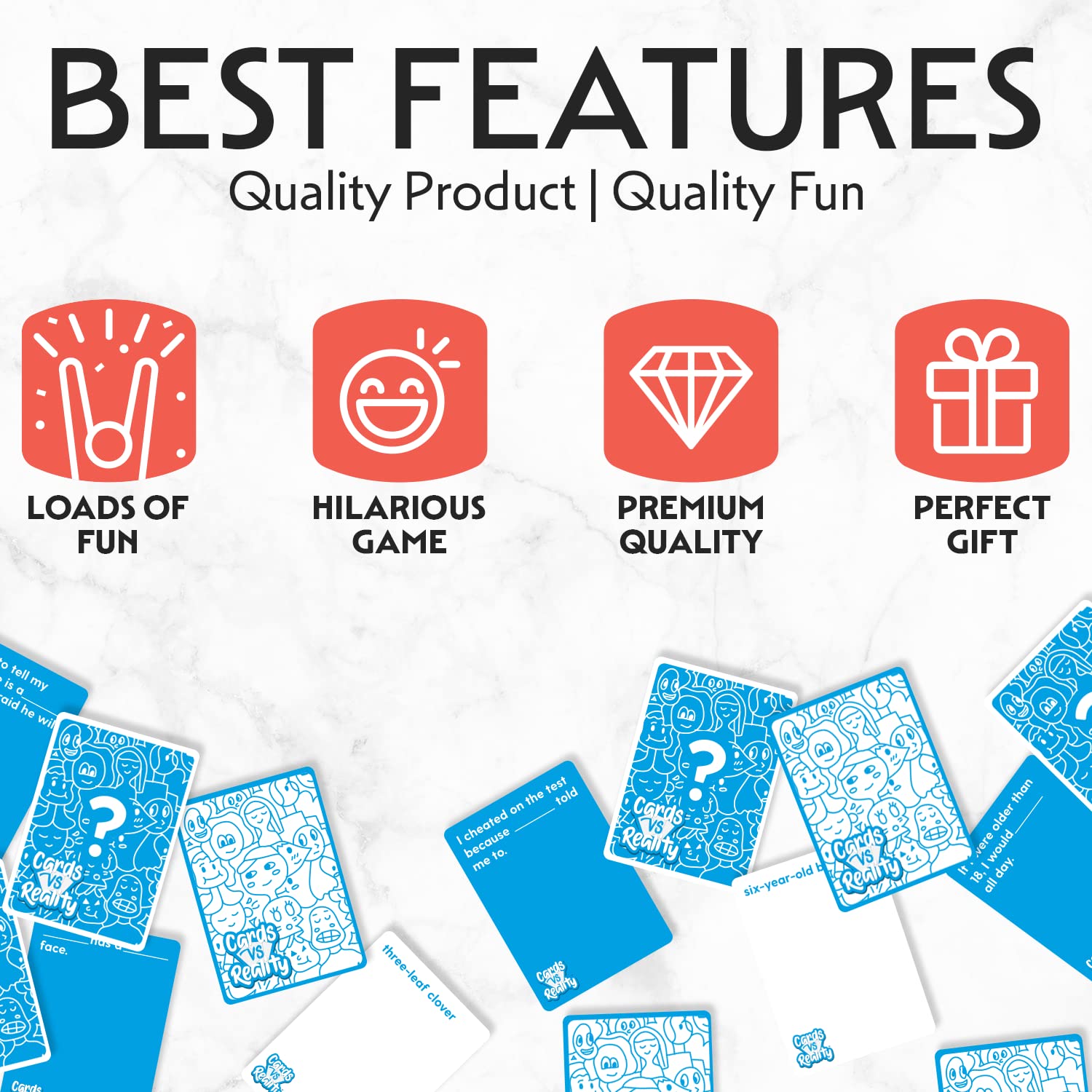Cards Vs Reality Party Game for Kids & Families - Fun Fill-in-The-Blank Activity for Game Nights | Perfect Gift for Ages 6+