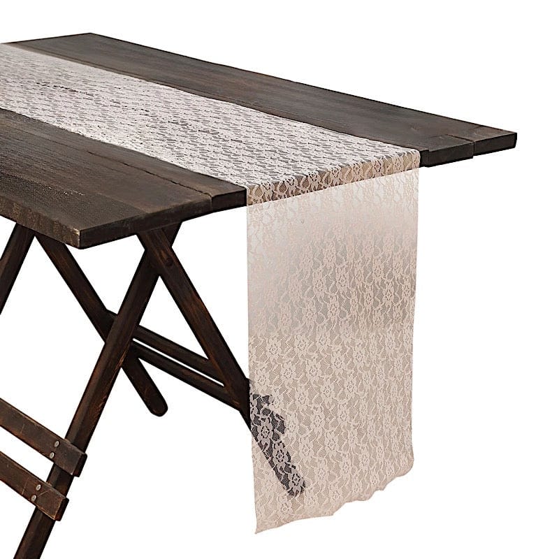 Elegant Wedding Lace Floral Table Runner - White Decorative Bridal Party Decor for Reception, Banquet & Home Dining - Perfect for Weddings, Anniversaries & Special Events