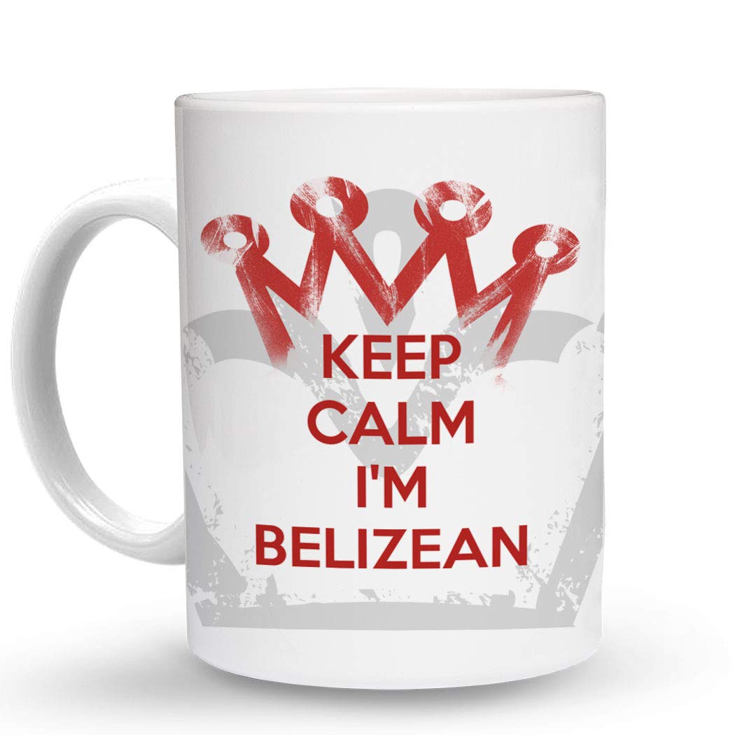 Makoroni - KEEP CALM I'M BELIZEAN - 11 Oz Ceramic Coffee Mug, Unique Travel Mug for Coffee & Tea Lovers, Perfect for Home, Office & Gifts