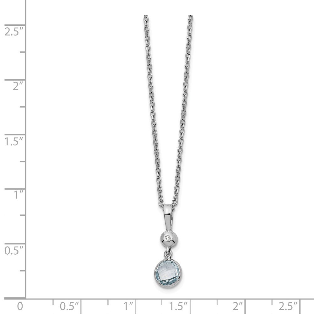 SS White Ice Blue Topaz and Diamond Necklace – Elegant 925 Sterling Silver Pendant for Women – Perfect for Weddings, Anniversaries & Special Occasions