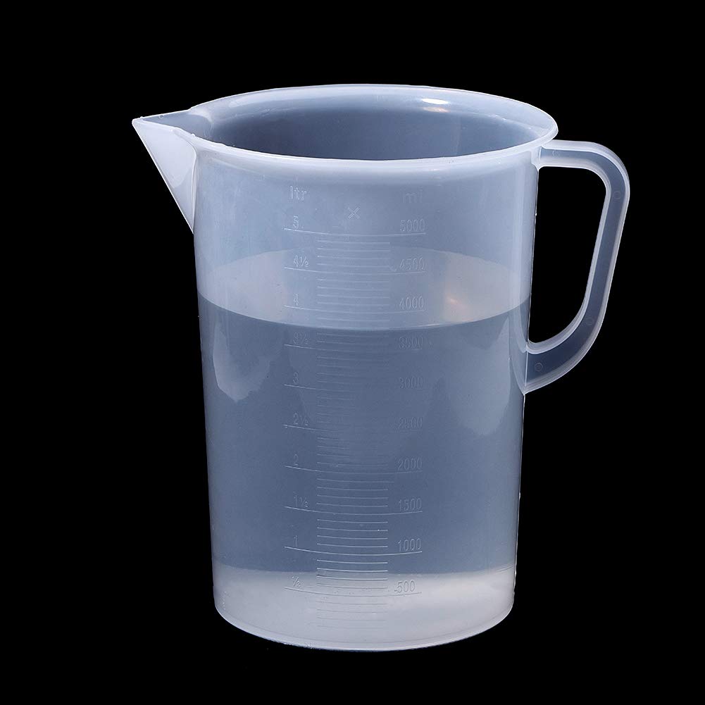 Auniwaig 5000ml Plastic Measuring Cup - Transparent Graduated Beaker for Liquid Measurement, Baking & Lab Use - Ideal for School Laboratory, Kitchen & Home Cooking (1 Piece) | Perfect for Precise Liquid Pouring, Mixing Ingredients & Science Experiments