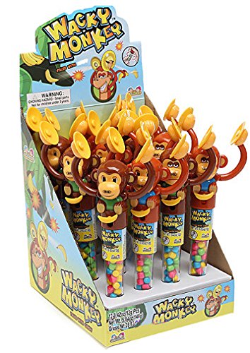 Kidsmania Candy Filled Wacky Monkeys - 0.42oz Each (12 Pack) - Fun Party Favors & Halloween Treats for Kids